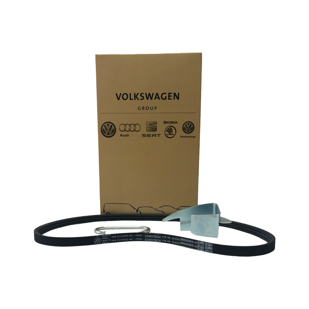 Al comprar repuestos Volkswagen, es importante verificar que los mismos vienen con la marca impresa en la caja y en la pieza misma